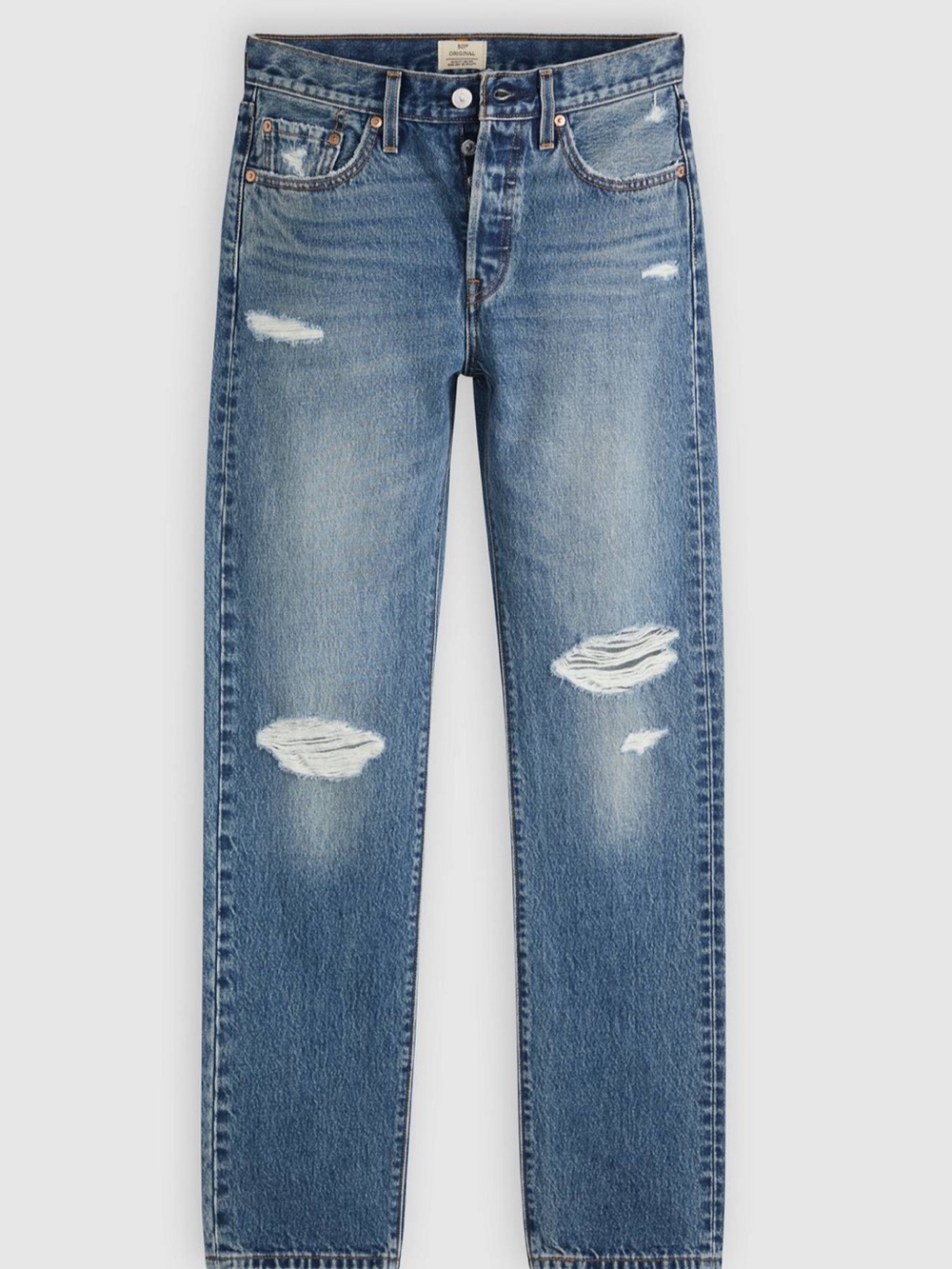Levi's 501 Distressed Light Blue Straight Leg Women's Jeans size 28/30.